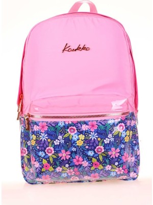 Kaukko Soft Floral Sırt Çantası Pink K1732
