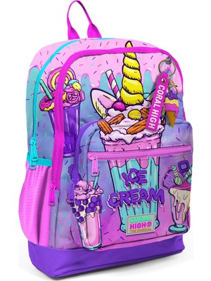 Coral High Pembe Mor Milkshake Dondurma Desenli Okul Sırt Çantası 14 Litre Kapasite Tekli Kullanım 23749