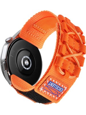 AktarMobile Samsung Galaxy Watch 7 40 / 44 mm Bileklik Kordon Özel Tasarım Geniş Hasır Kumaş Kayış Cırtlı