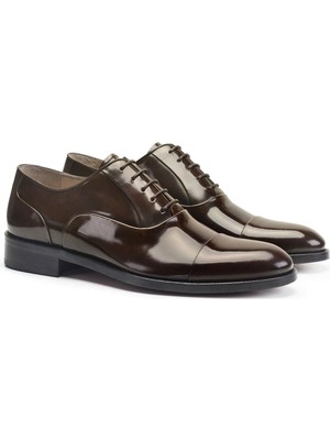 Nevzat Onay Kahve Spaz Klasik Bağcıklı Erkek Kösele Ayakkabı