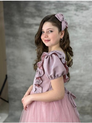 Pumpido Simli Kız Çocuk Elbisesi