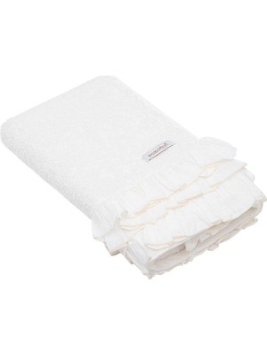 Ecocotton Miranda El Yüz Havlusu  Organik Pamuk Fırfırlı Krem 50x90 Cm