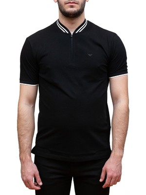 Armani Emporio Arm Regular Fit %100 Pamuk Polo T Shirt Fermuarlı Erkek