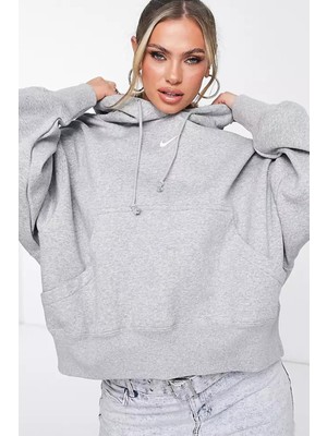 Nike Sportswear Phoenix Fleece Oversize Kesim Kadın Gri Sweatshrit