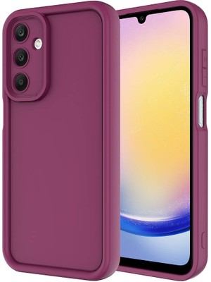 ZORE Samsung Galaxy A15 Uyumlu Kılıf Kamera Korumalı Ananas Kapak-Mürdüm