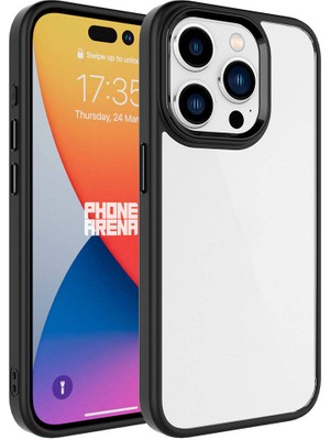 ZORE Apple iPhone 15 Pro Uyumlu Krom Kapak-Siyah