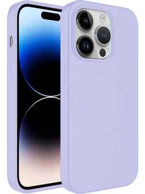 ZORE Apple iPhone 11 Pro Uyumlu Magsafe Wireless Şarj Özellikli Pastel Renk Silikon Plas Kapak-Lila