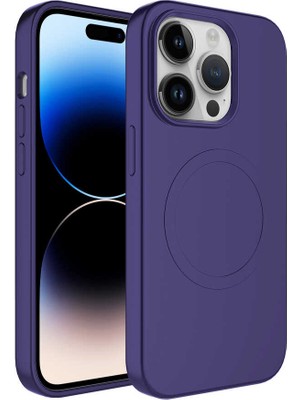 ZORE Apple iPhone 11 Pro Uyumlu Magsafe Wireless Şarj Özellikli Pastel Renk Silikon Plas Kapak-Mürdüm