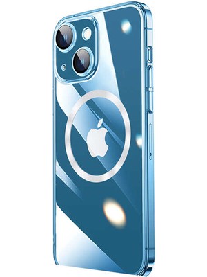 ZORE Apple iPhone 14 Uyumlu Wireless Şarj Özellikli Sert Pc Riksos Magsafe Kapak-Renksiz