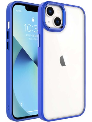 ZORE Apple iPhone 14 Uyumlu Krom Kapak-Lacivert