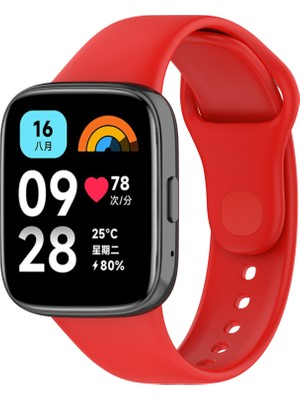 ZORE Xiaomi Redmi Watch 3 Active Uyumlu Klasik Kordon - Kırmızı