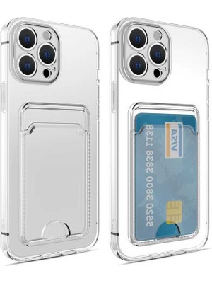 ZORE Apple iPhone 13 Pro Max Uyumlu Kartlıklı Şeffaf Setra Clear Silikon Kapak-Renksiz