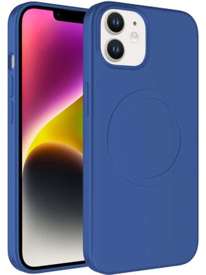 ZORE Apple iPhone 11 Uyumlu Magsafe Wireless Şarj Özellikli Pastel Renk Silikon Plas Kapak-Mavi