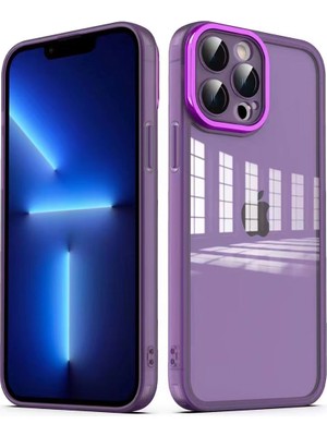 ZORE Apple iPhone 12 Pro Uyumlu Kamera Korumalı Transparan Post Kapak-Derin Mor