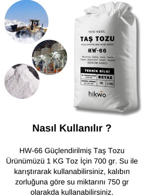 Hikwo Hw-66 Ultra Güçlü Yeni Nesil Hobi Harcı – Taş Tozu – Hobi Alçısı 25 kg