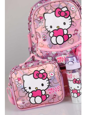 Hello Kitty Yeni Sezon Lisanslı Hello Kıtty'nın Pırıltılı Dünyası Özel Koleksiyon Okul,beslenme ve Kalem Çantası,matara Ile Beslenme Kabı Seti