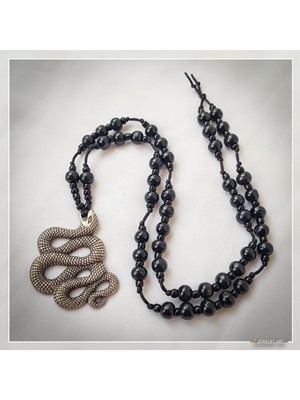 Z Jewelry Art Bhagha - El Yapımı Etnik Otantik Bohem Erkek Kadın Unisex Yılan Kolye