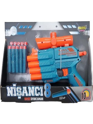 Prestij Oyuncak Nişancı 8 Dart Atan Silah Mavi