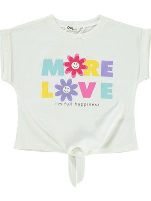 Civil Girls Kız Çocuk Tişört 2-5 Yaş Ekru