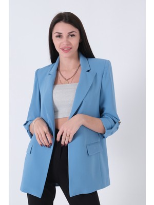 Feminist Bebe Mavi Astarlı Kolları Düğme Toparlamalı Ceket 0105136.449