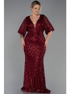 Abiyefon Uzun Pul Payet Büyük Beden Abiye Elbise ABU900