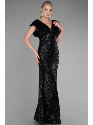 Abiyefon Uzun Pul Payetli Balık Abiye Elbise ABU1481