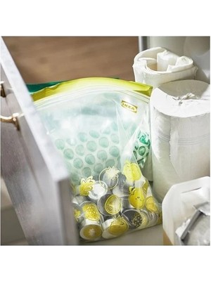 IKEA Istad Buzdolabı Poşeti, Kırmızı-Pembe, 2,5 Lt ve 1,2 Lt, 50 Adet- Istad Yeşil, 6 Lt ve 4,5 30ADET