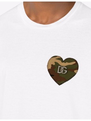Dolce & Gabbana  Kamuflaj Kalp T-Shirt