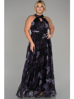 Abiyefon Uzun Çicekli Büyük Beden Abiye ABU1447