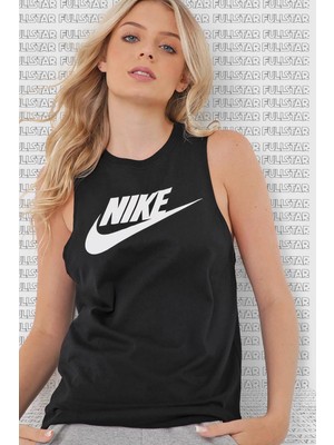 Nike Sportswear Futura Black Tank Kadın Günlük Stil Spor Atlet Siyah Beyaz