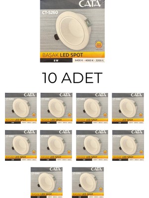 Cata CT-5260 Başak LED Spot 8W 3 Renk- 10’lu Paket