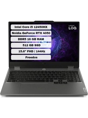 Lenovo Loq 15IAX9 83GS007WTR16 Intel Core I5 12450HX 16GB 512GB SSD Rtx 4050 Freedos 15.6'' Fhd Taşınabilir Bilgisayar