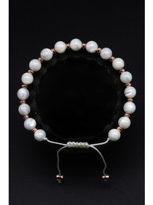 Alibaba Doğaltaş Sedef Doğal Taş Makrome Örme Bileklik Küre Kesim