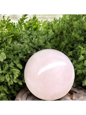 Doğal Taş Cenneti Pembe Kuvars Doğal Taş Küre (50 MM)(165-175 Gram Arasında)(Sertifikalı