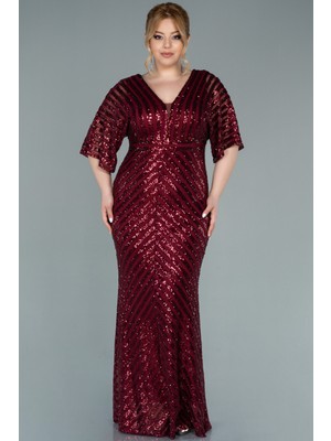 Abiyefon Kısa Kol Pul Payet Uzun Büyük Beden Abiye ABU2309