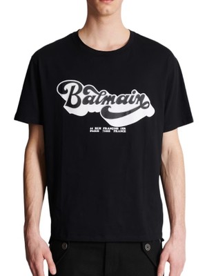 Balmain 70'ler Logo Baskılı T-Shirt