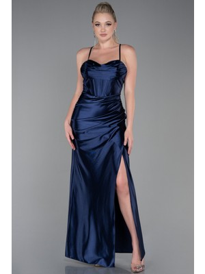 Abiyefon Bacak Dekolteli Balen Korse Uzun Saten Abiye ABU3247