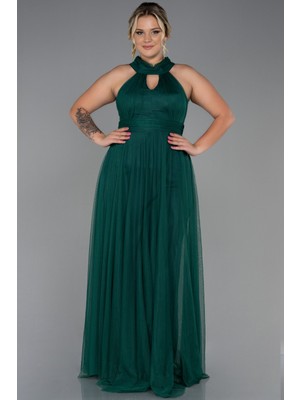 Abiyefon Halter Yaka Uzun Büyük Beden Abiye ABU3253