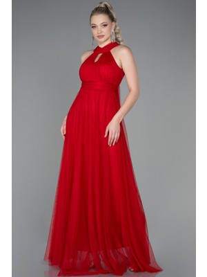 Abiyefon Halter Yaka Uzun Abiye Elbise ABU3252