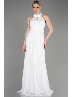 Abiyefon Halter Yaka Uzun Abiye Elbise ABU3252