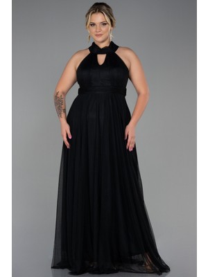 Abiyefon Halter Yaka Uzun Büyük Beden Abiye ABU3253