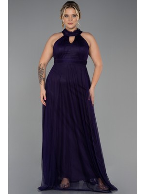 Abiyefon Halter Yaka Uzun Büyük Beden Abiye ABU3253