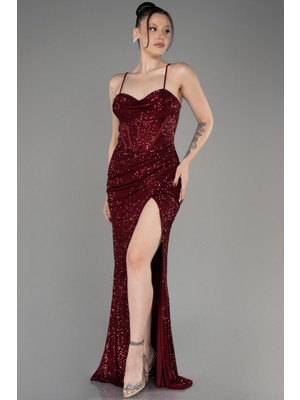 Abiyefon Bacak Dekolteli Balen Korse Pullu Abiye ABU3246