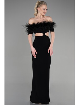 Abiyefon Kayık Yaka Cut Out Detay Abiye Elbise ABU3602
