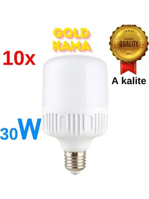 Gold Kama 30 Watt Torch Ampul Büyük Boy Beyaz Işık Smd LED Tasarruflu E27 Normal Duy