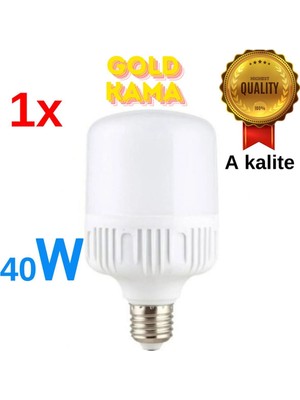 Gold Kama 40 Watt Torch Ampul Büyük Boy Beyaz Işık Smd LED Tasarruflu E27 Normal Duy