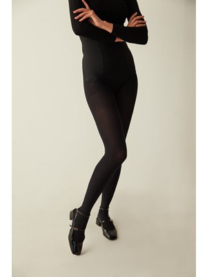 Penti 12'li Eko Paket- Toptan  -  Penti Mıcro 80 Siyah Renk Külotlu Çorap