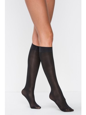 Penti 12'li Eko Paket- Toptan  -  Penti Mıcro 70 Pantolon Çorabı Dizaltı Çorap Siyah