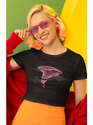 Fuddy Moda Yazılı Pink Baskılı Crop Top, Pink Baskılı Crop Bluz