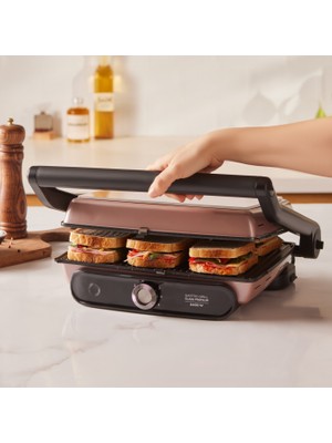 Karaca 5 Kademeli Premium 2400W Izgara ve Tost Makinesi , Yanmaz Yapışmaz Kaplama, Çıkarılabilir Plakalar